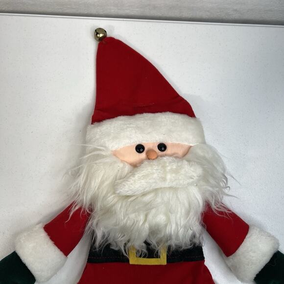 Vintage 1981 Hallmark Santa Christmas Stocking Bag Card Holder Hanging Plush - Picture 3 of 11